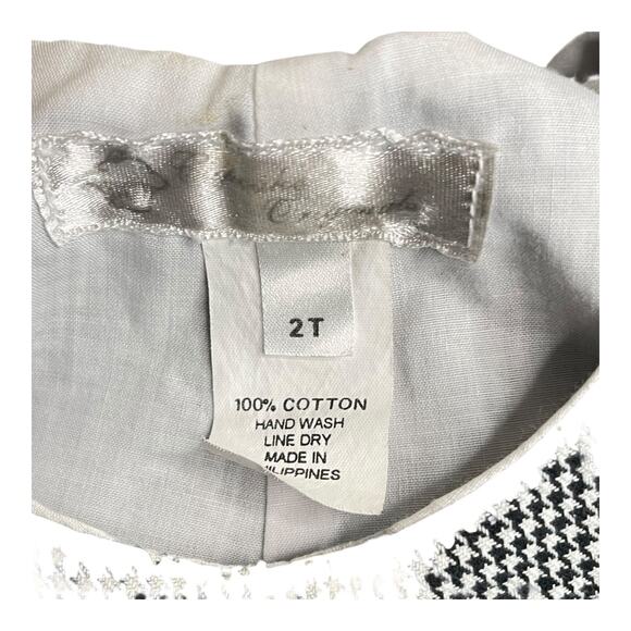 Cupcake Originals Smocked Construction Romper Boys 2T Black White Gingham Trucks - Picture 5 of 6